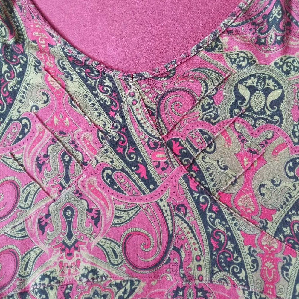 Athleta dress soft stretchy paisley viscose brick red size M - Picture 3 of 4